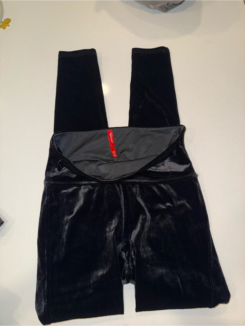 Spanx Black Velvet High-Waist Leggings